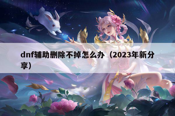 dnf辅助删除不掉怎么办（2023年新分享）