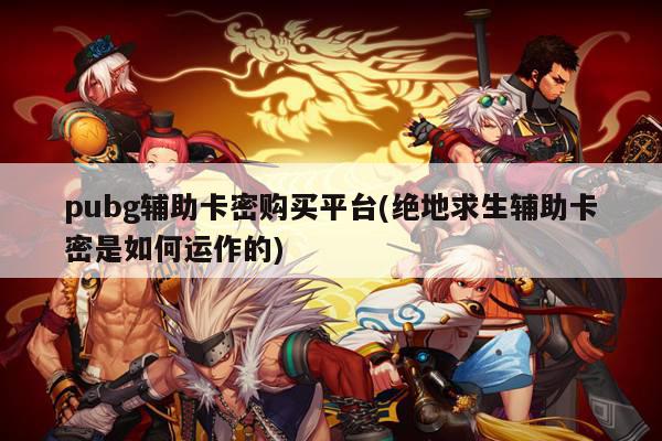 pubg辅助卡密购买平台(绝地求生辅助卡密是如何运作的)